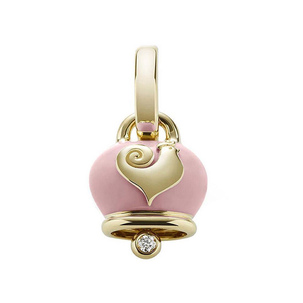 Ciondolo Chantecler Campanella In Oro Giallo 18 kt Diamanti Rosa
