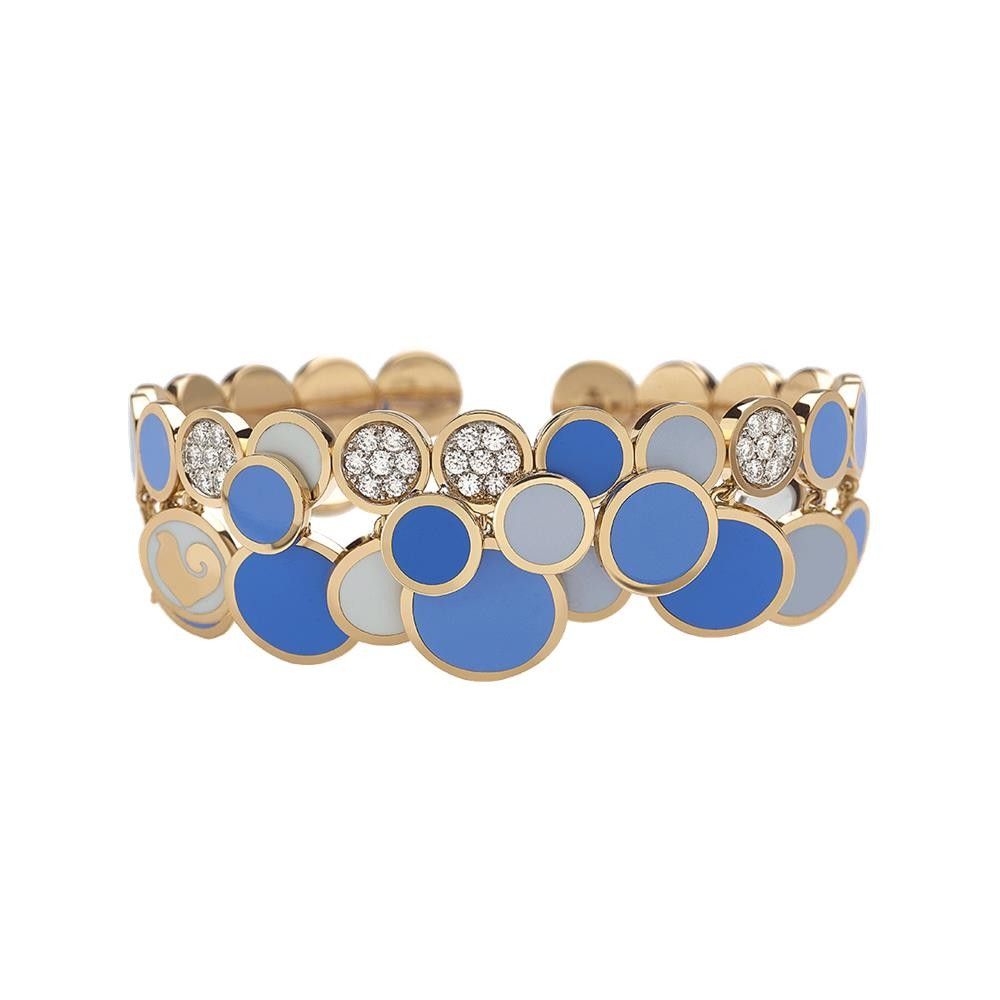 Bracciale Chantecler Paillettes Oro KT 18 Smalto Blu