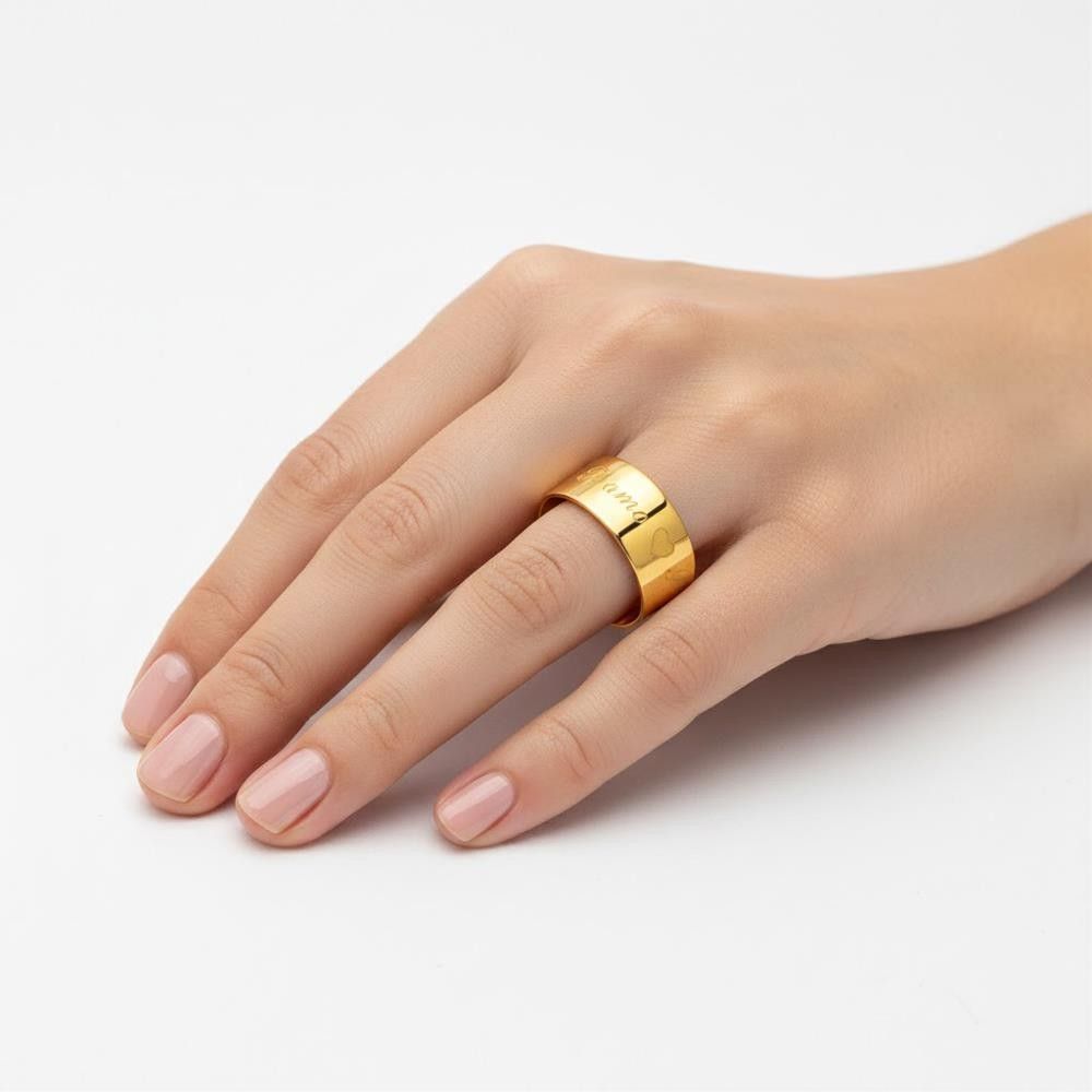 Anello a Fascia in Oro Giallo 18 Kt Personalizzabile