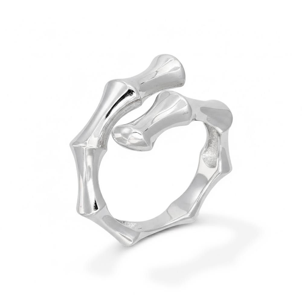 Anello Bamboo in Oro Bianco 18 Kt