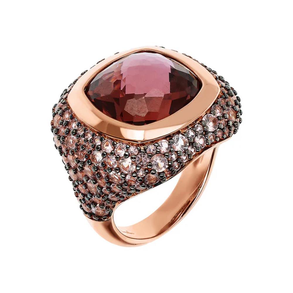 Anello Bronzallure Chevalier con Prisma Gem e Pavé di Cubic Zirconia