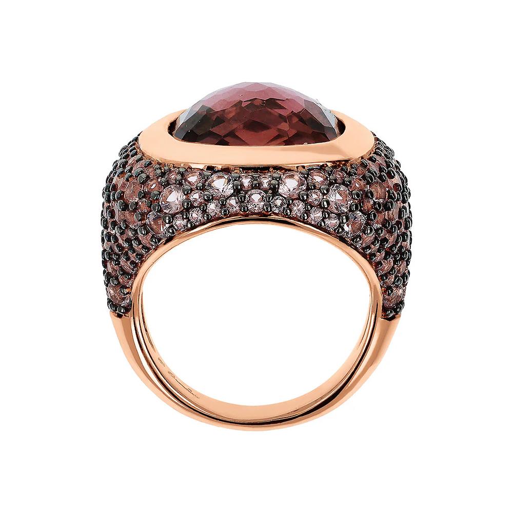 Anello Bronzallure Chevalier con Prisma Gem e Pavé di Cubic Zirconia