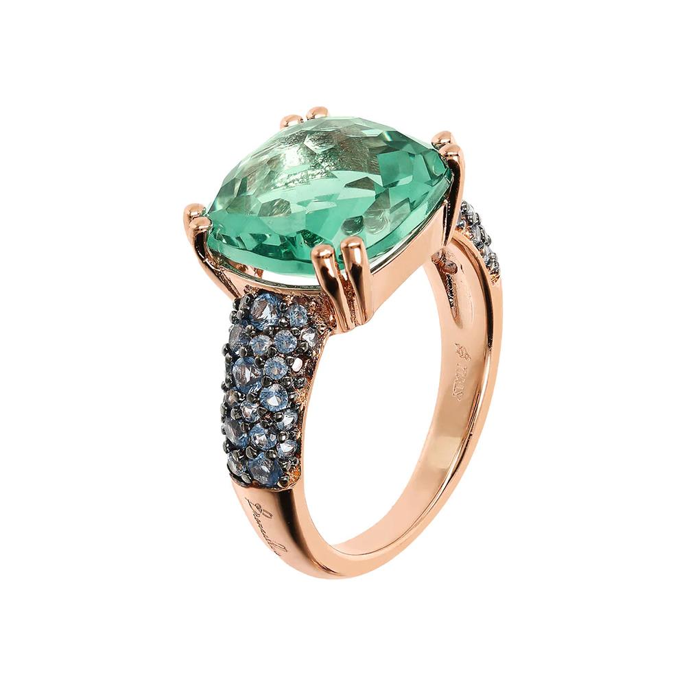 Anello Bronzallure Cocktail con Nano Cristallo Quadrato e Pavé