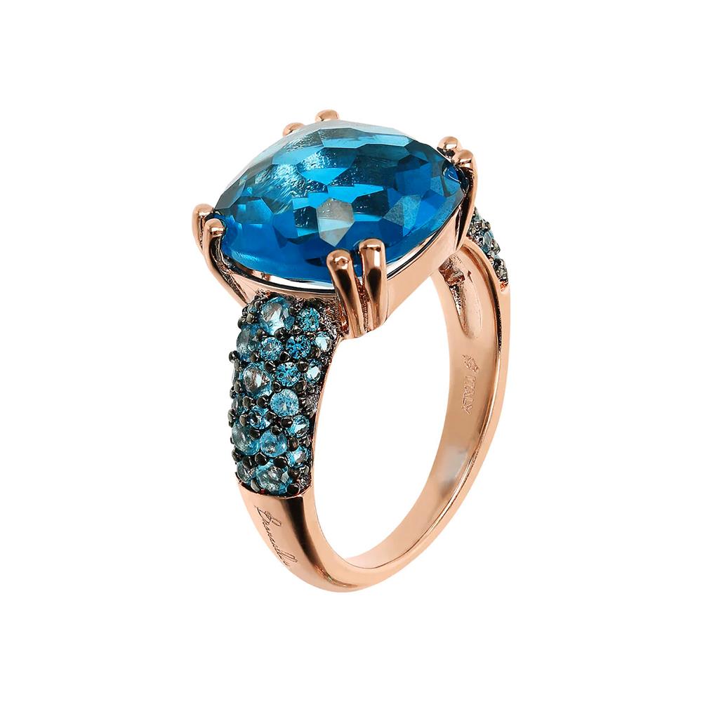 Anello Bronzallure Cocktail con Nano Cristallo Quadrato e Pavé