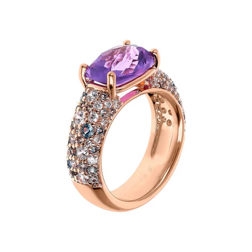 Anello Bronzallure Felicia con Prisma Gem Taglio Mosaico Pavé di Cubic Zirconia