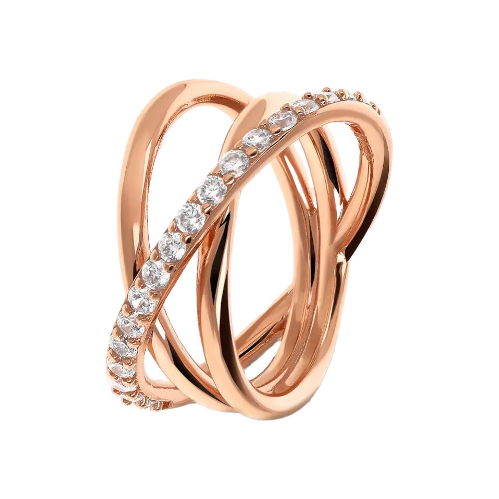 Anello Bronzallure Intreccio con Cubic Zirconia