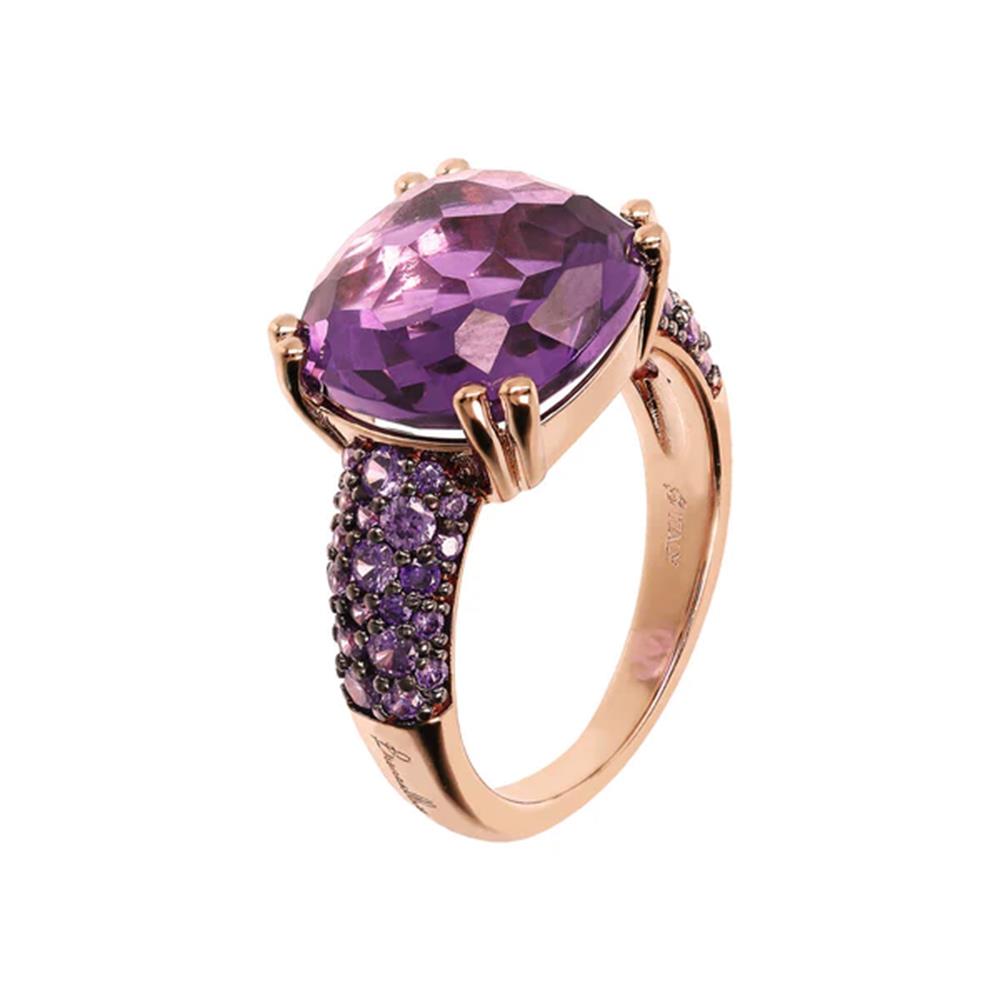 Anello Bronzallure Preziosa Cocktail con Prisma Gem Quadrata e Pavé