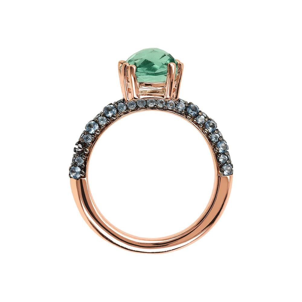 Anello Bronzallure Preziosa Solitario con Prisma Gem Quadrata e Pavé