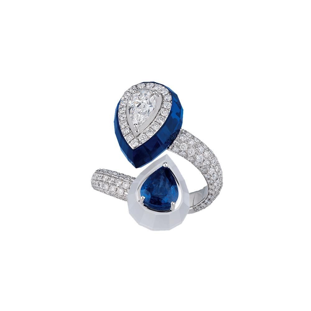 Anello Chantecler Joyful Oro KT 18 Zaffiri Blu