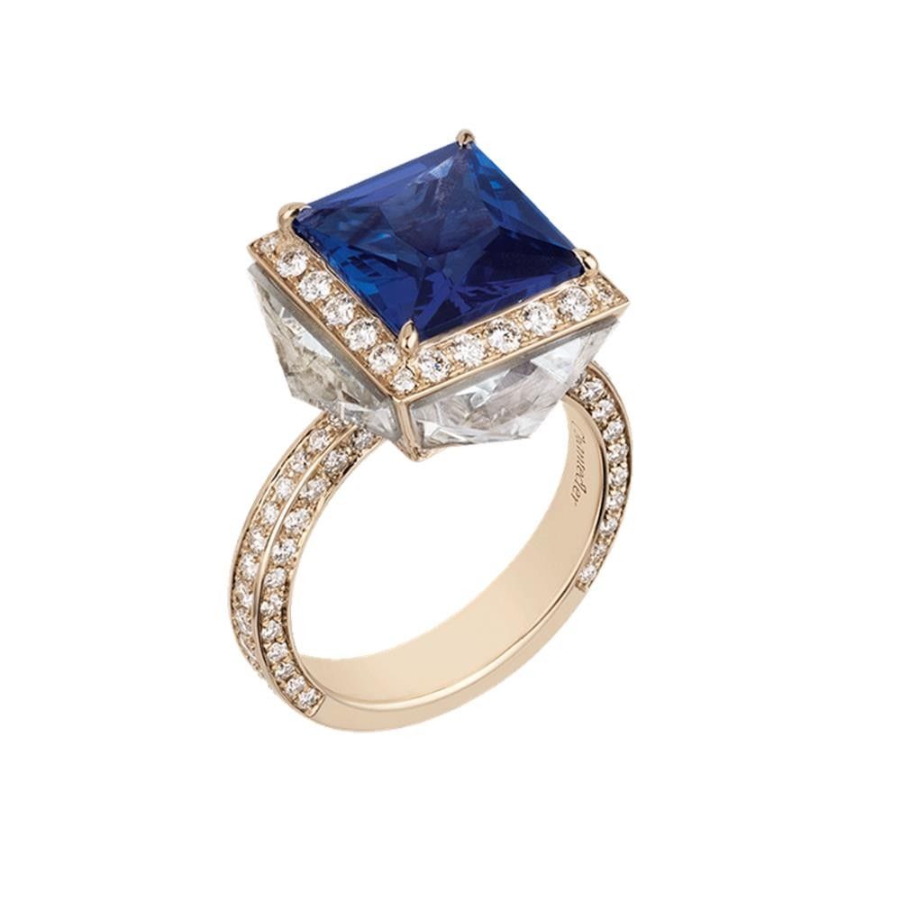 Anello Chantecler Oro KT 18 Piazzetta Tanzanite