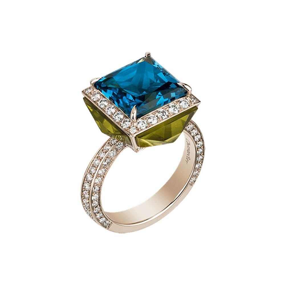 Anello Chantecler Oro KT 18 Piazzetta Topazio London