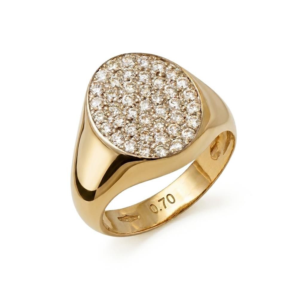 Anello Chevaleir in Oro Giallo 18 Kt e Diamanti