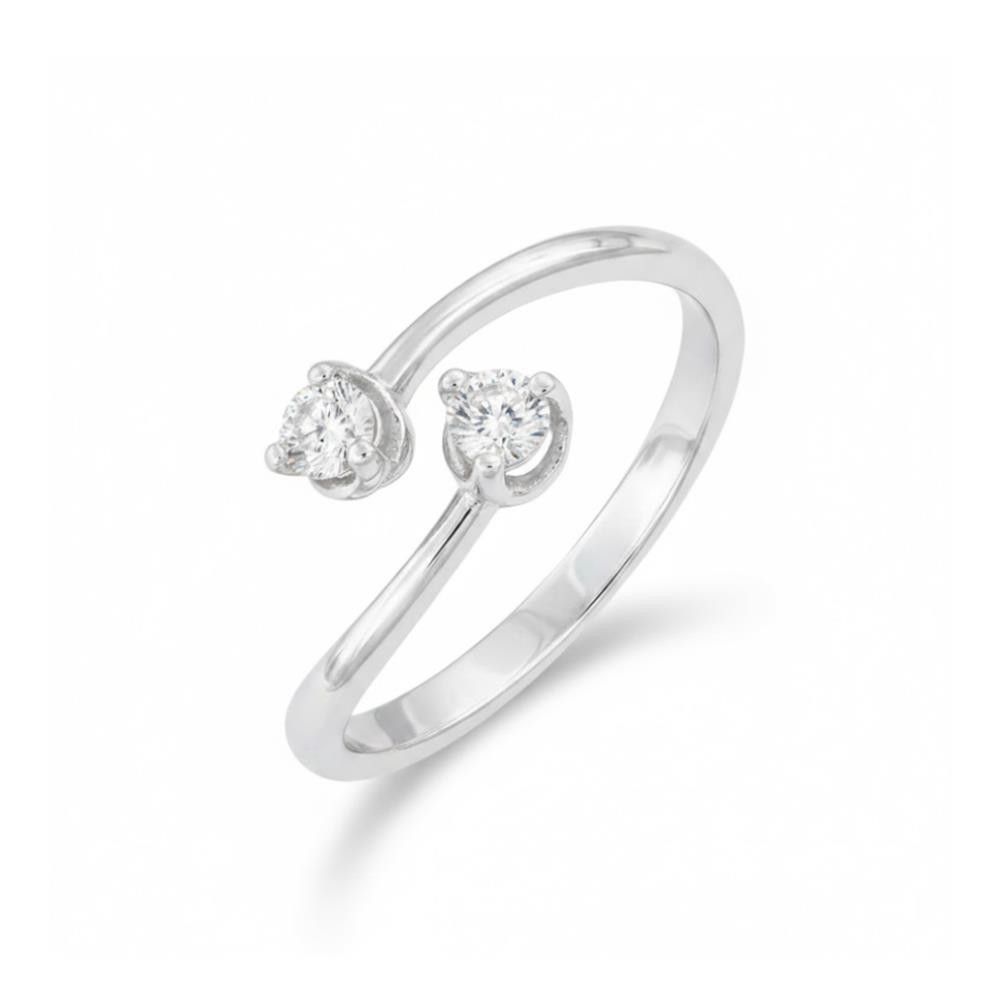 Anello Contrariè in Oro Bianco 18 Kt e Diamanti