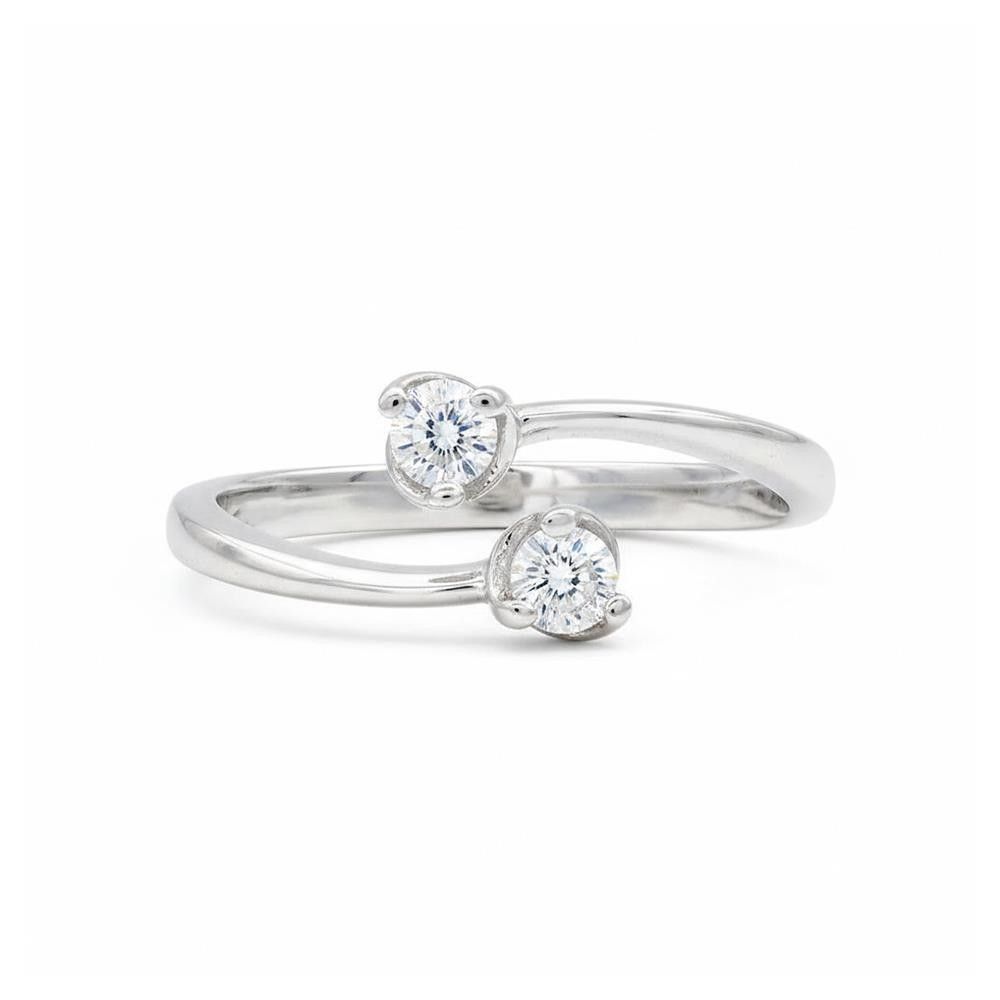 Anello Contrariè in Oro Bianco 18 Kt e Diamanti