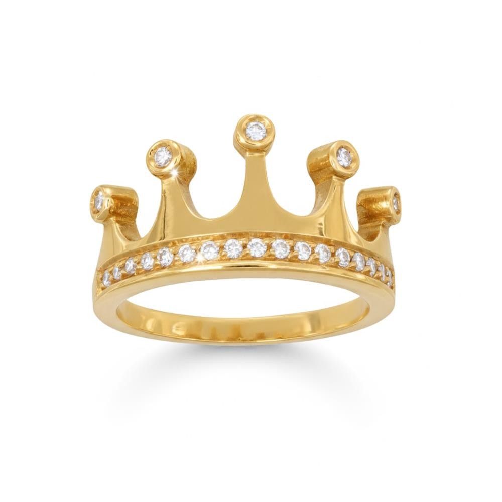 Anello Corona in Oro Rosa 18 Kt e Diamanti