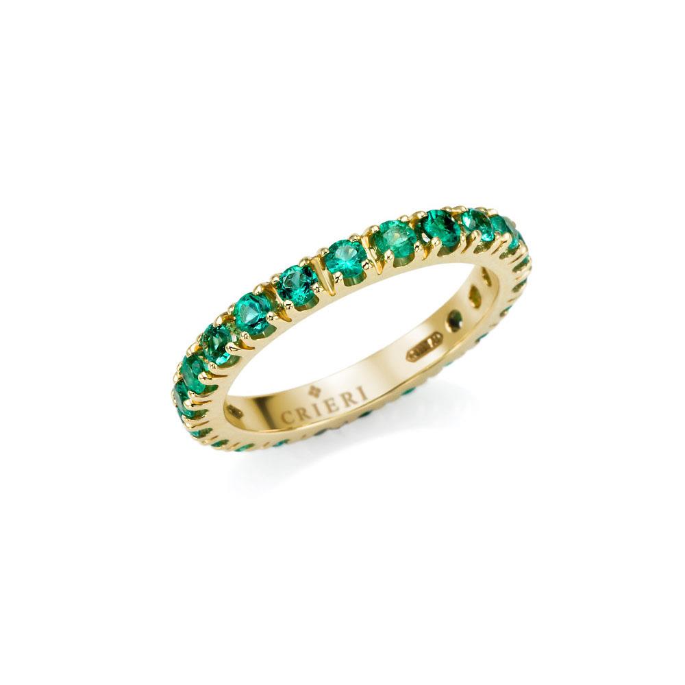Anello Crieri Aeterna Eternelle In Oro Giallo E Smeraldi