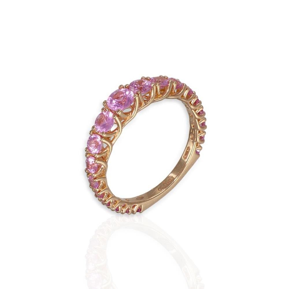 Anello Crieri in Oro Rosa 18 Kt e Zaffiri Rosa