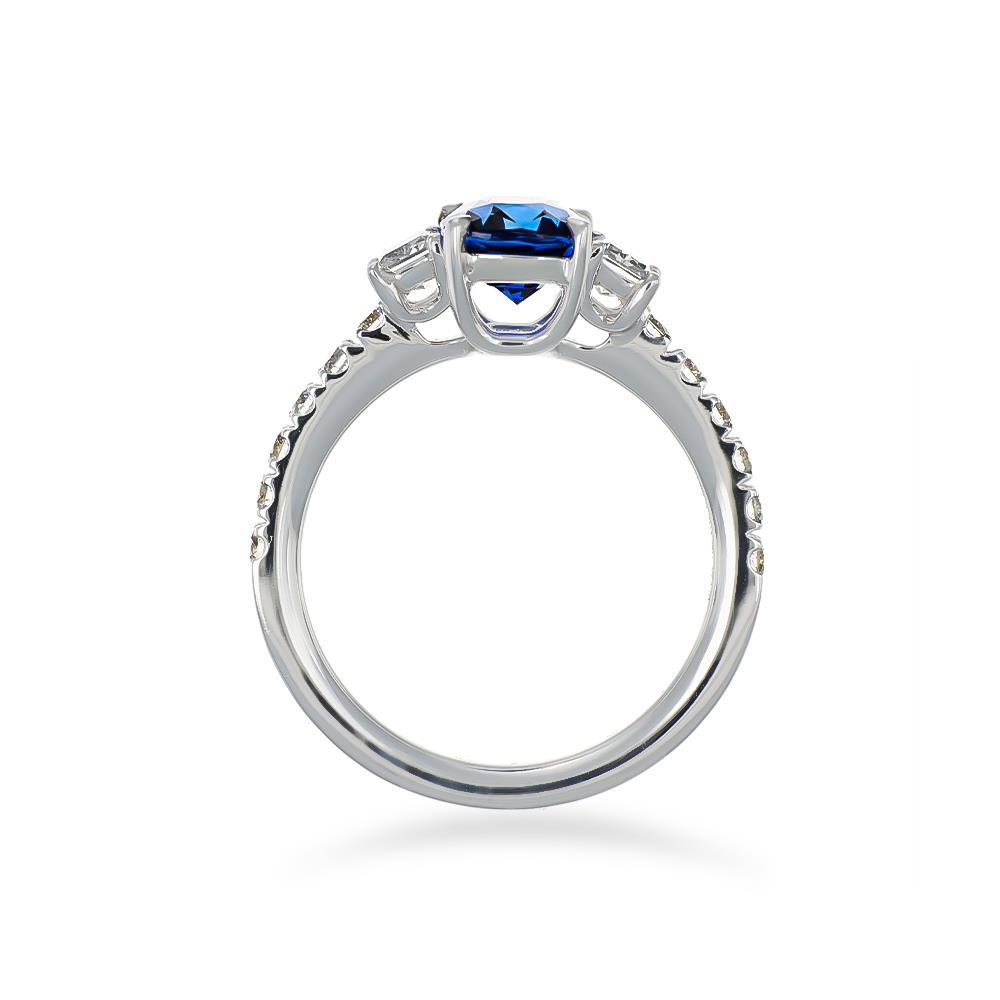 Anello Crivelli in Oro Bianco 18 kt Diamanti e Zaffiro Blu