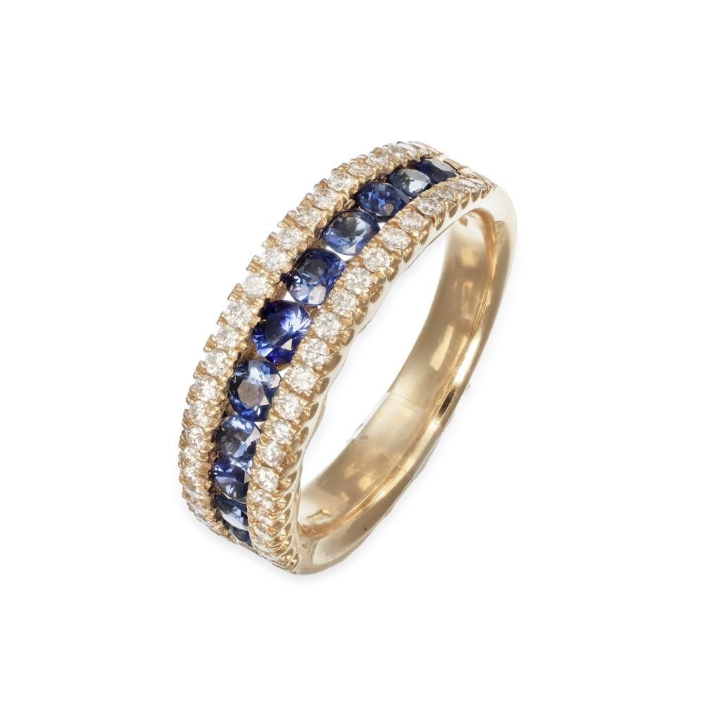 Anello Crivelli Zaffiri in Oro Rosa 18 Kt e Diamanti