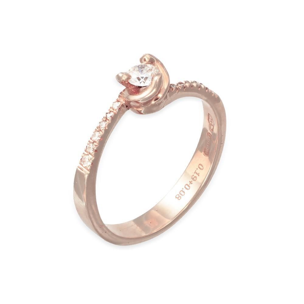 Anello Elica in Oro Rosa 18 Kt e Diamanti