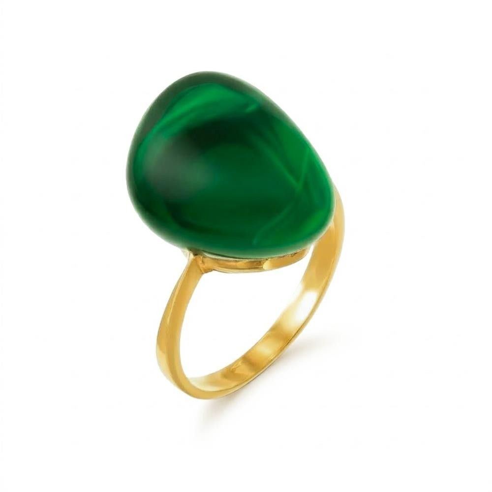 Anello Evanueva in Oro Giallo 18 Kt e Hydro Smeraldo