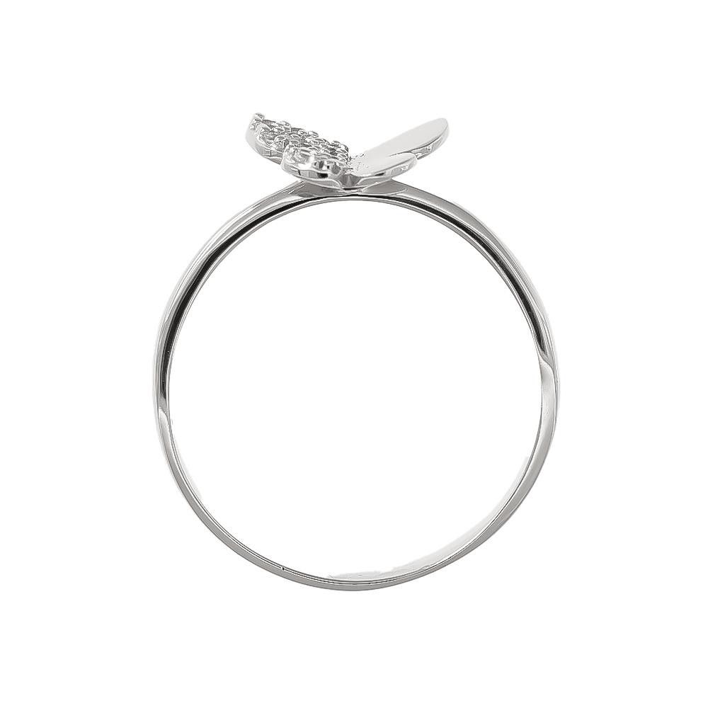 Anello Farfalla in Oro Bianco 18 Kt e Cubic Bianca