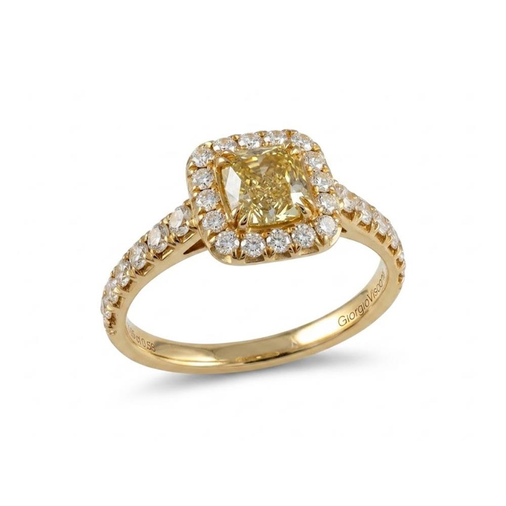 Anello Giorgio Visconti in Oro Giallo 18 Kt e Diamanti