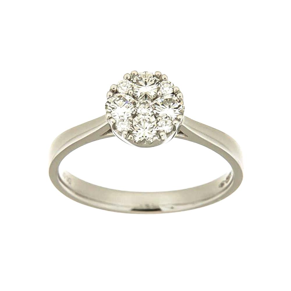 Anello Giorgio Visconti Solitario in Oro Bianco 18 Kt Diamanti