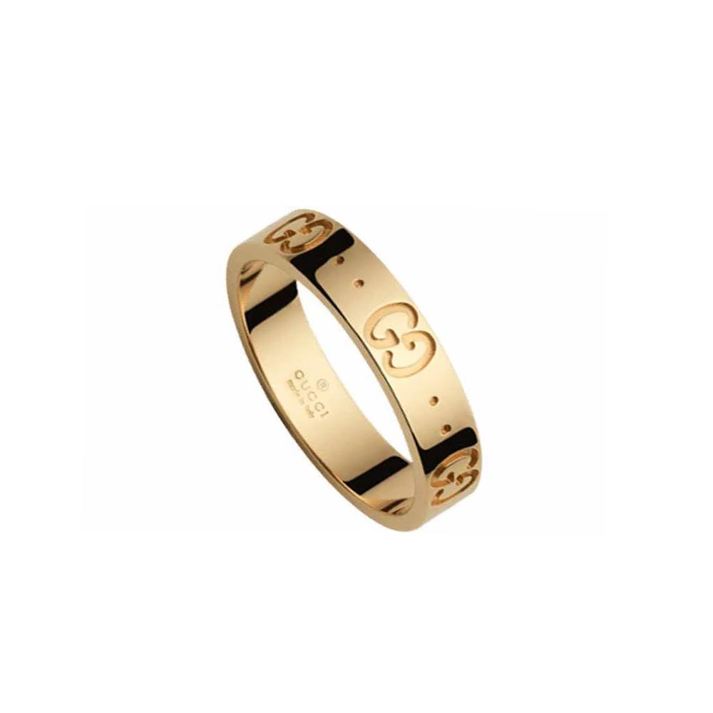 Anello Gucci Icon GG 18 carati Sottile in Oro Giallo
