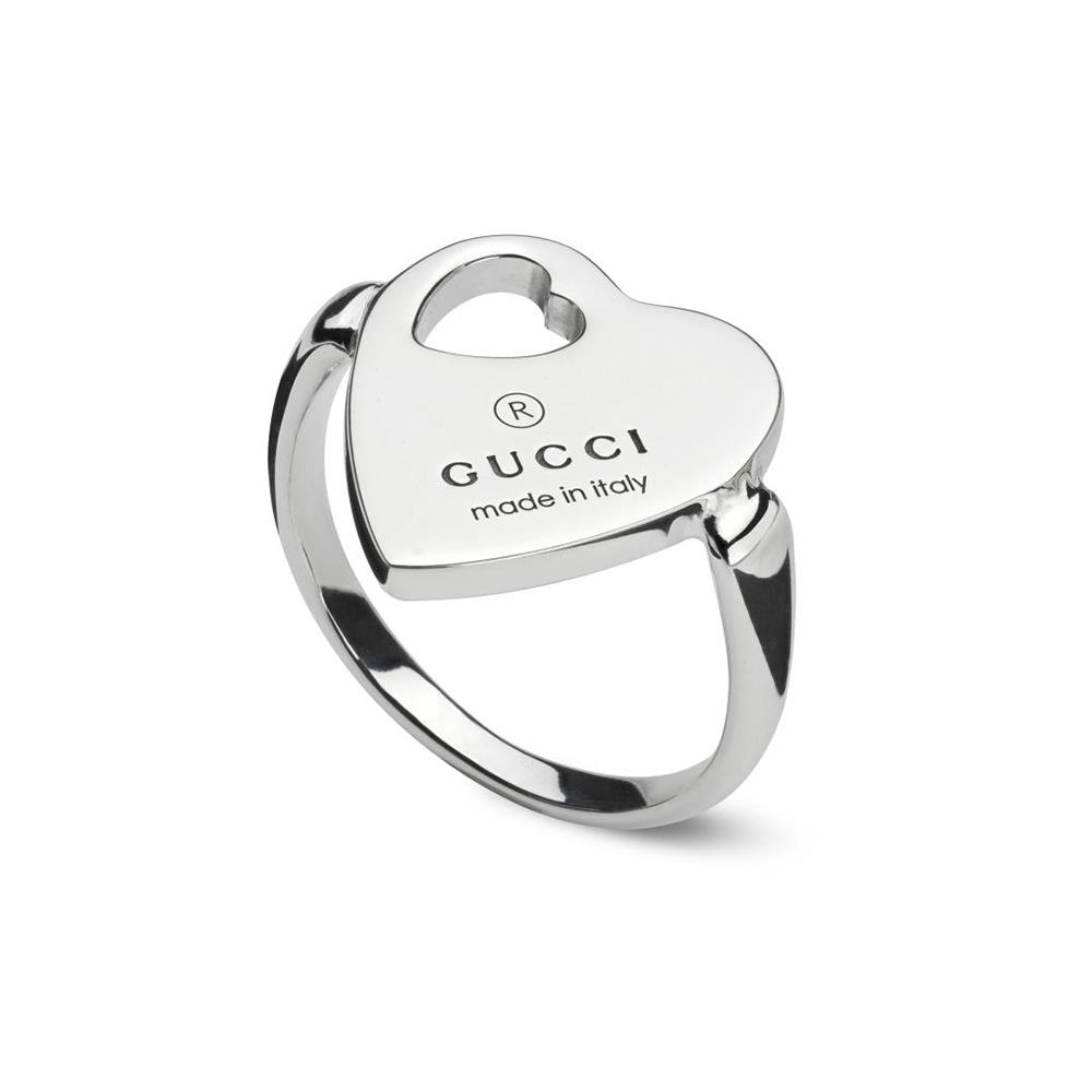 Anello Gucci Trademark con Cuore in Argento