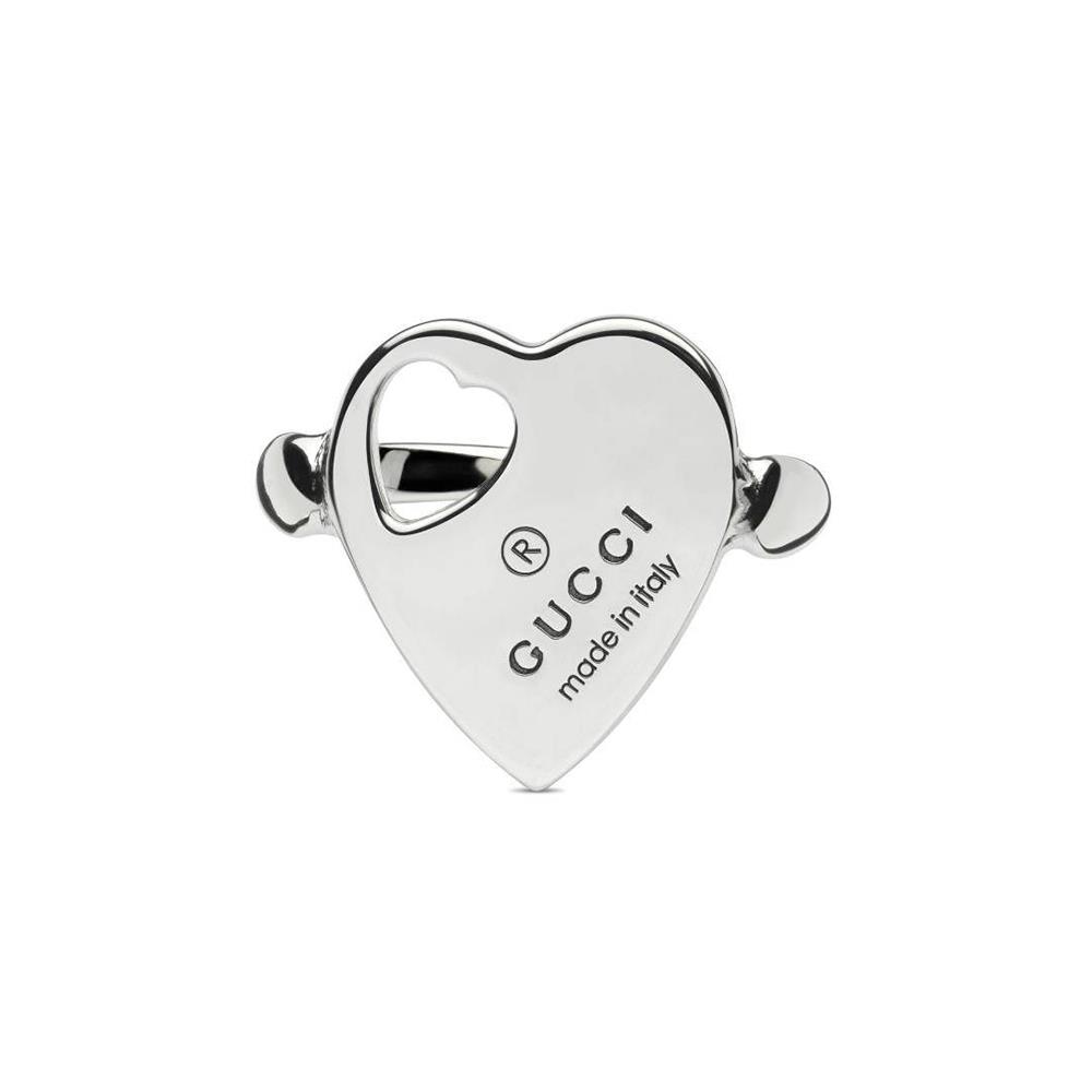 Anello Gucci Trademark con Cuore in Argento