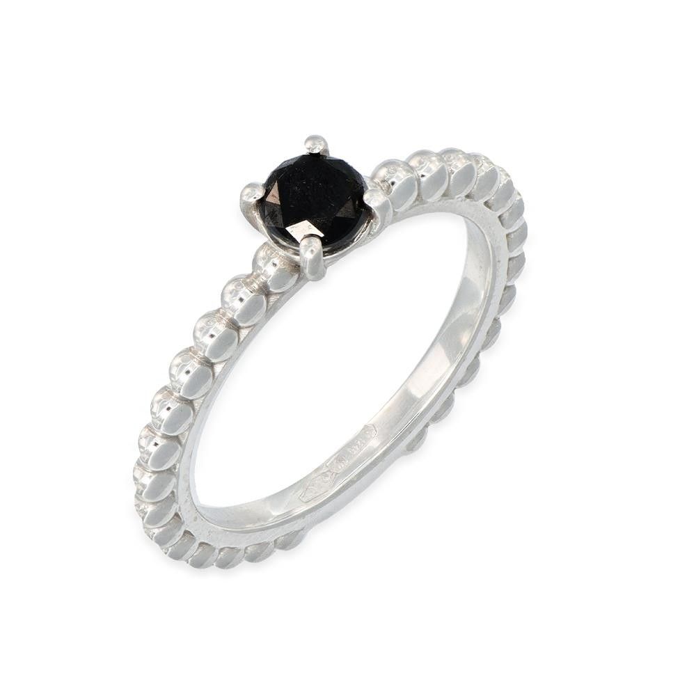 Anello in Oro Bianco 18 Kt e Diamante Fanchy