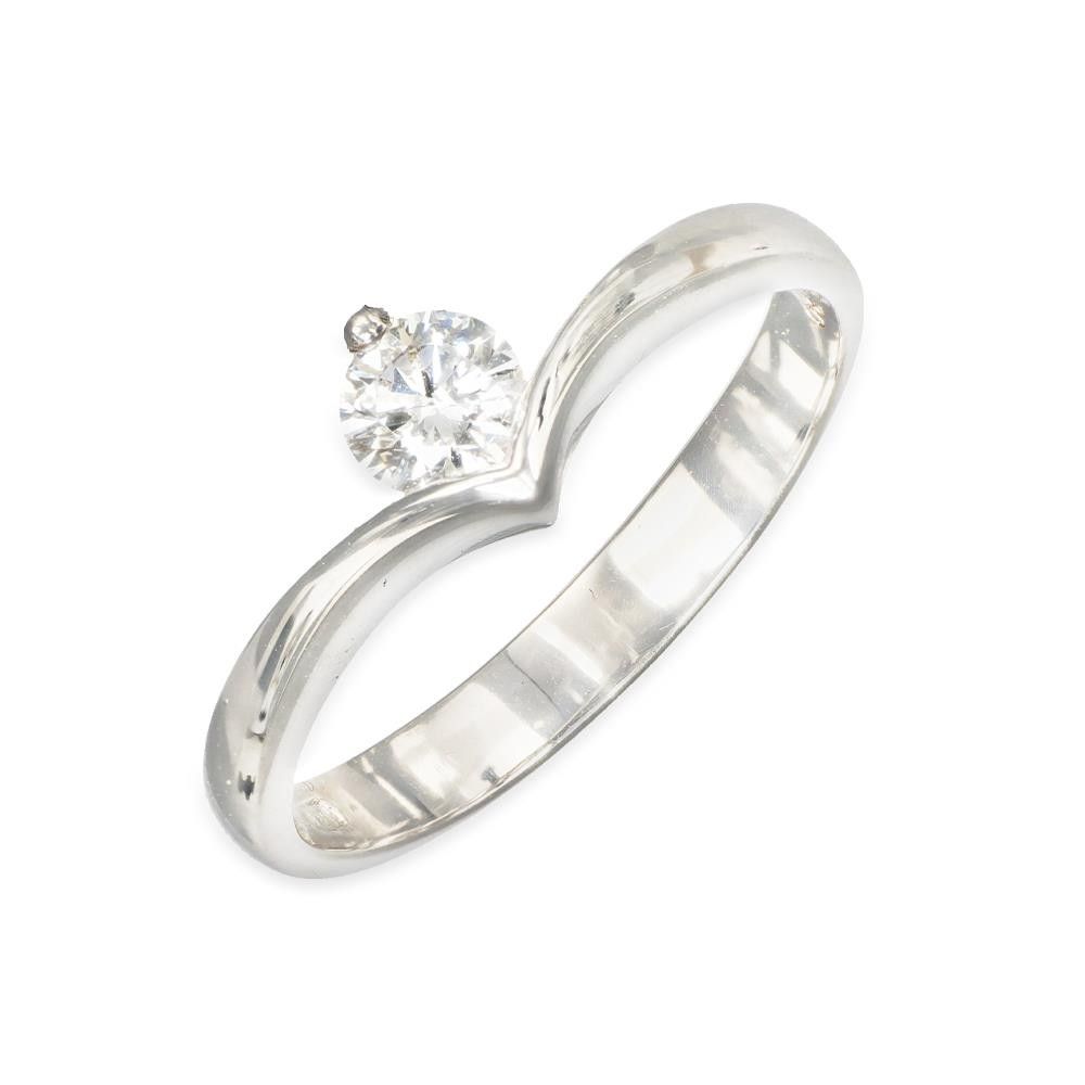 Anello in Oro Bianco 18 Kt e Diamante Shine