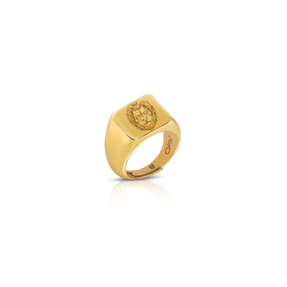 Anello OPS icon golden leo