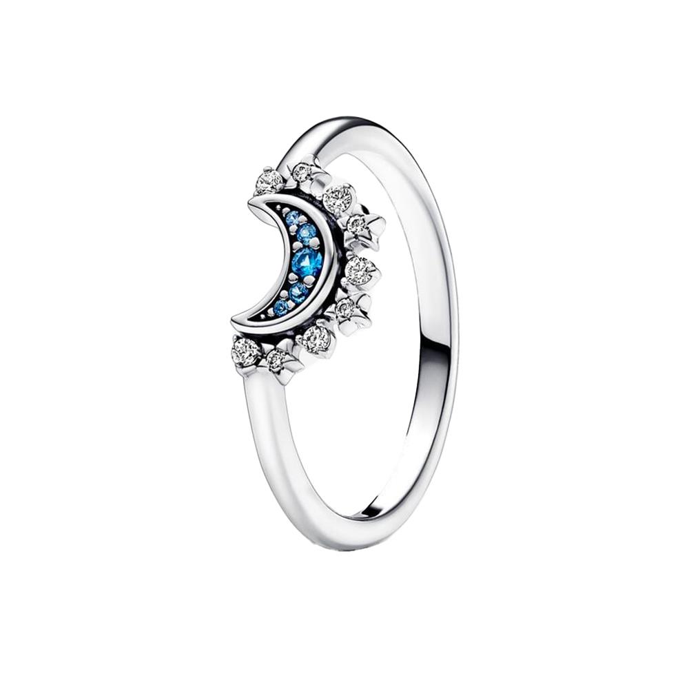 Anello Pandora Luna Pietre Blu