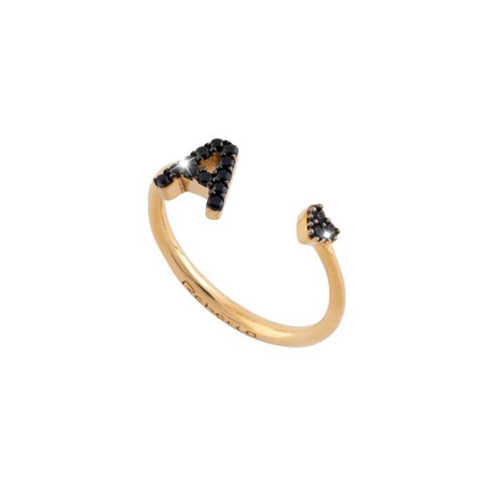 Anello Rebecca MyName in argento con iniziale A e cuore