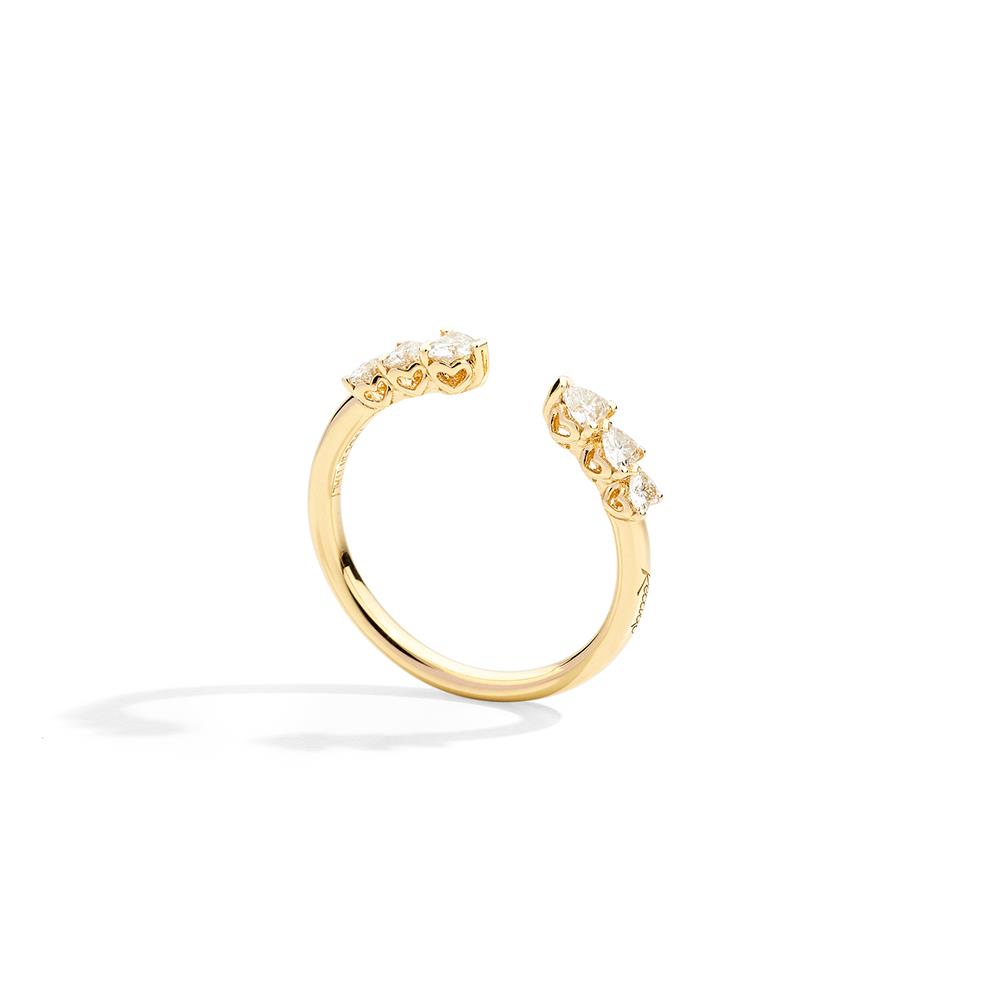 Anello Recarlo Anniversary More Veretta Aperta in Oro Bianco 18 Kt 0,44 ct.