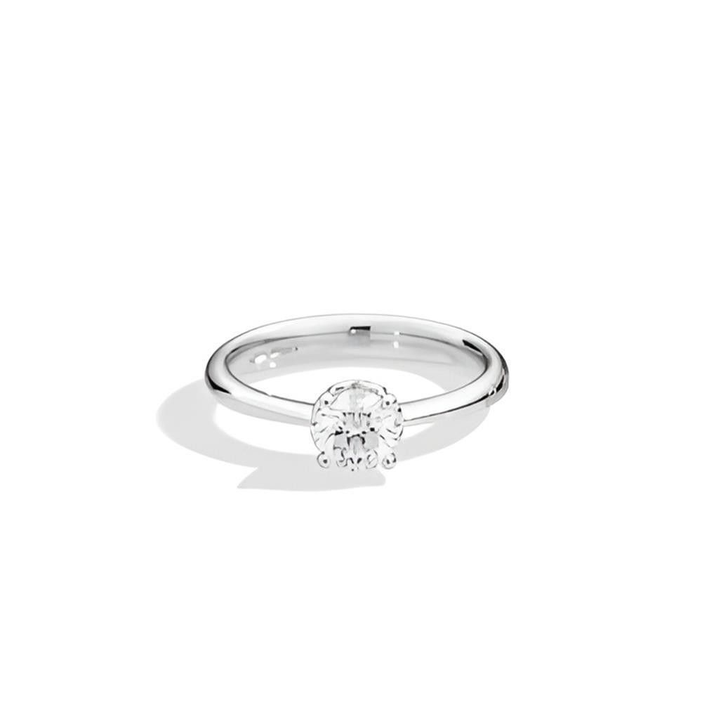 Anello Recarlo Anniversary Solitario in Oro Bianco 18 Kt 0,61 ct.