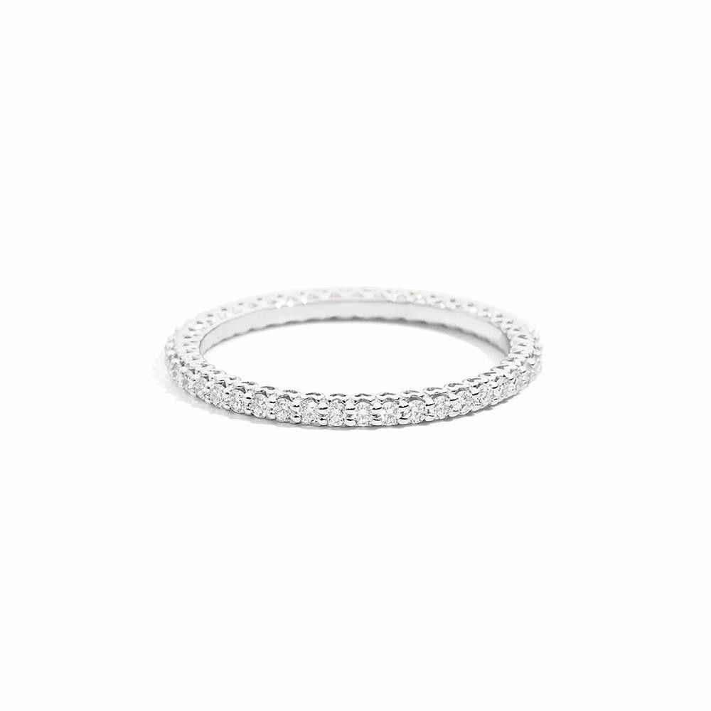 Anello Recarlo Anniversary Veretta in Oro Bianco 18 Kt 0,45 ct.