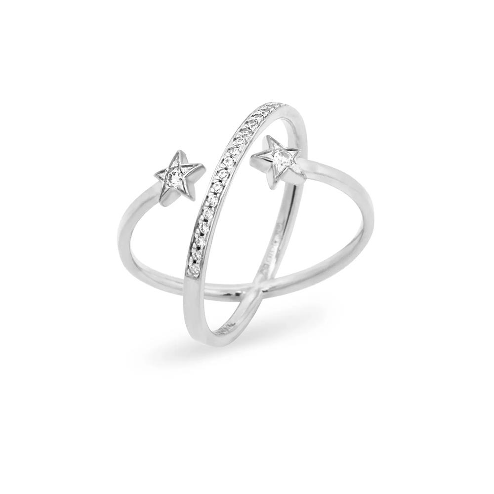 Anello Rue Des Mille Stardust Ten con Incrocio e Doppia Stella