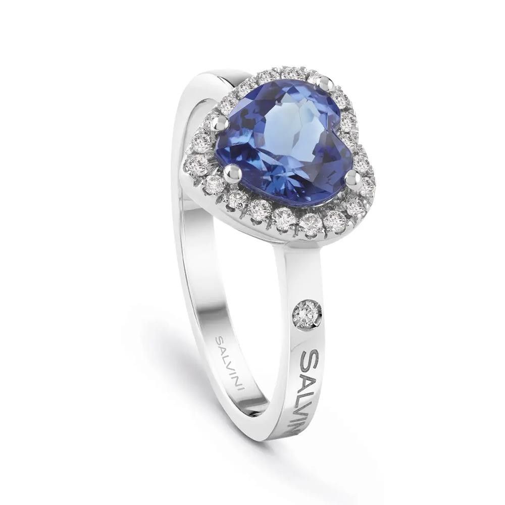 Anello Salvini Sorrento in Oro Bianco 18 Kt con Diamanti e Tanzanite