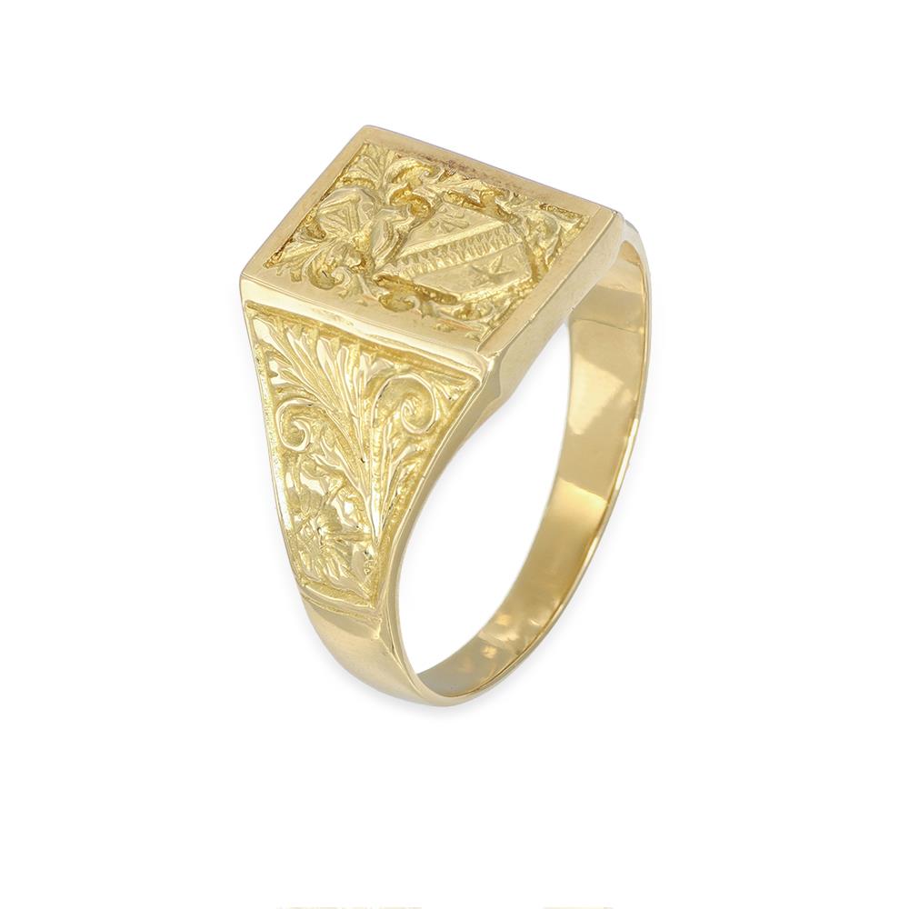 Anello Sigillo in Oro Giallo 18 Kt