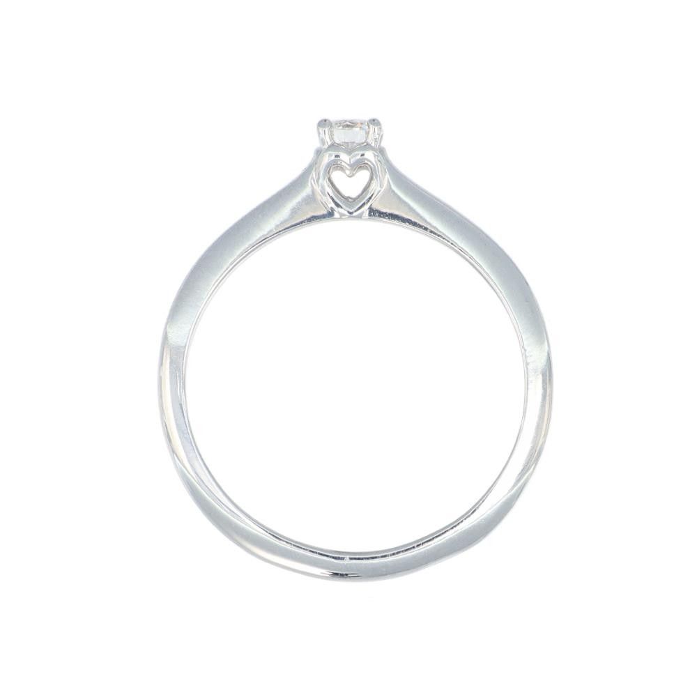 Anello Solitario in Oro Bianco 18 Kt con Diamante 0,13 ct.
