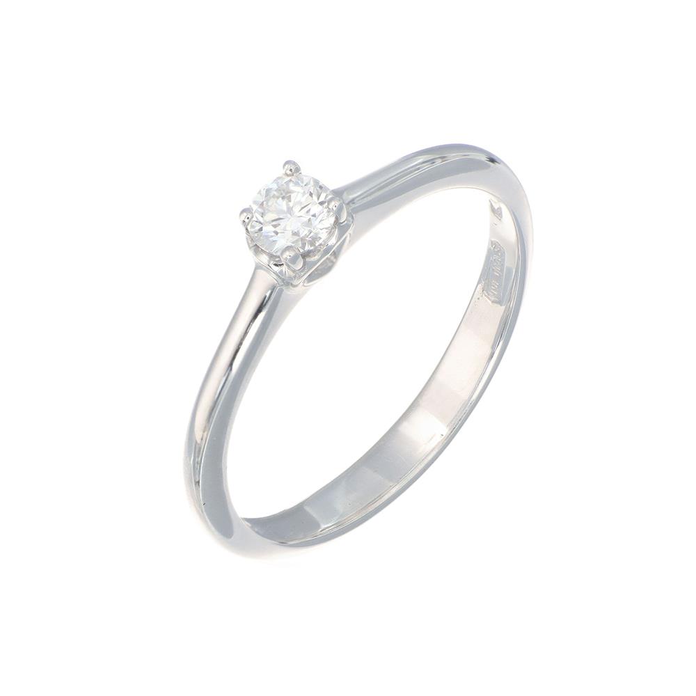 Anello Solitario in Oro Bianco 18 Kt con Diamante 0,20 ct.