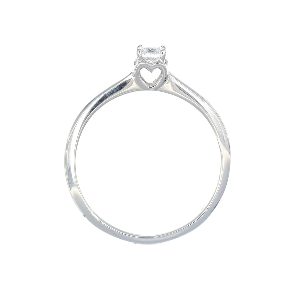 Anello Solitario in Oro Bianco 18 Kt con Diamante 0,20 ct.