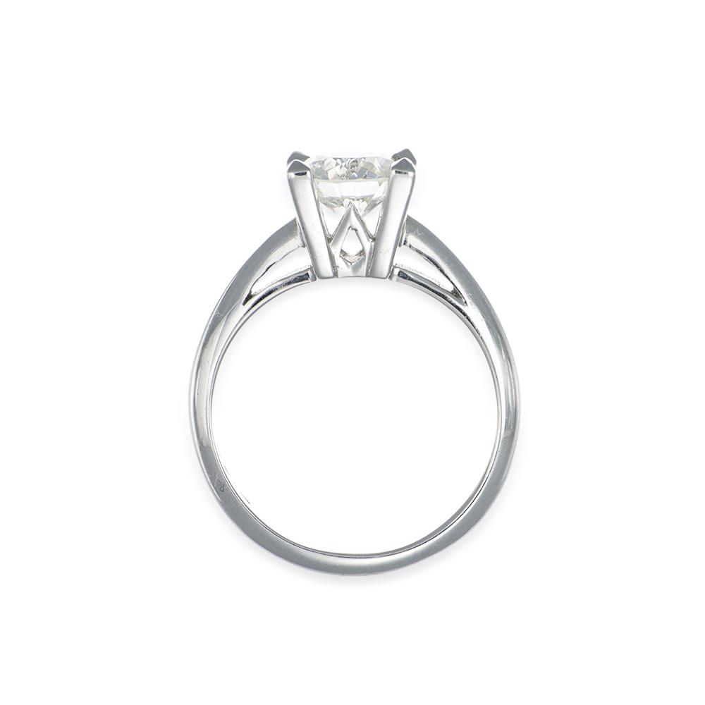 Anello Solitario in Oro Bianco 18 Kt e Diamante 1,51 ct.