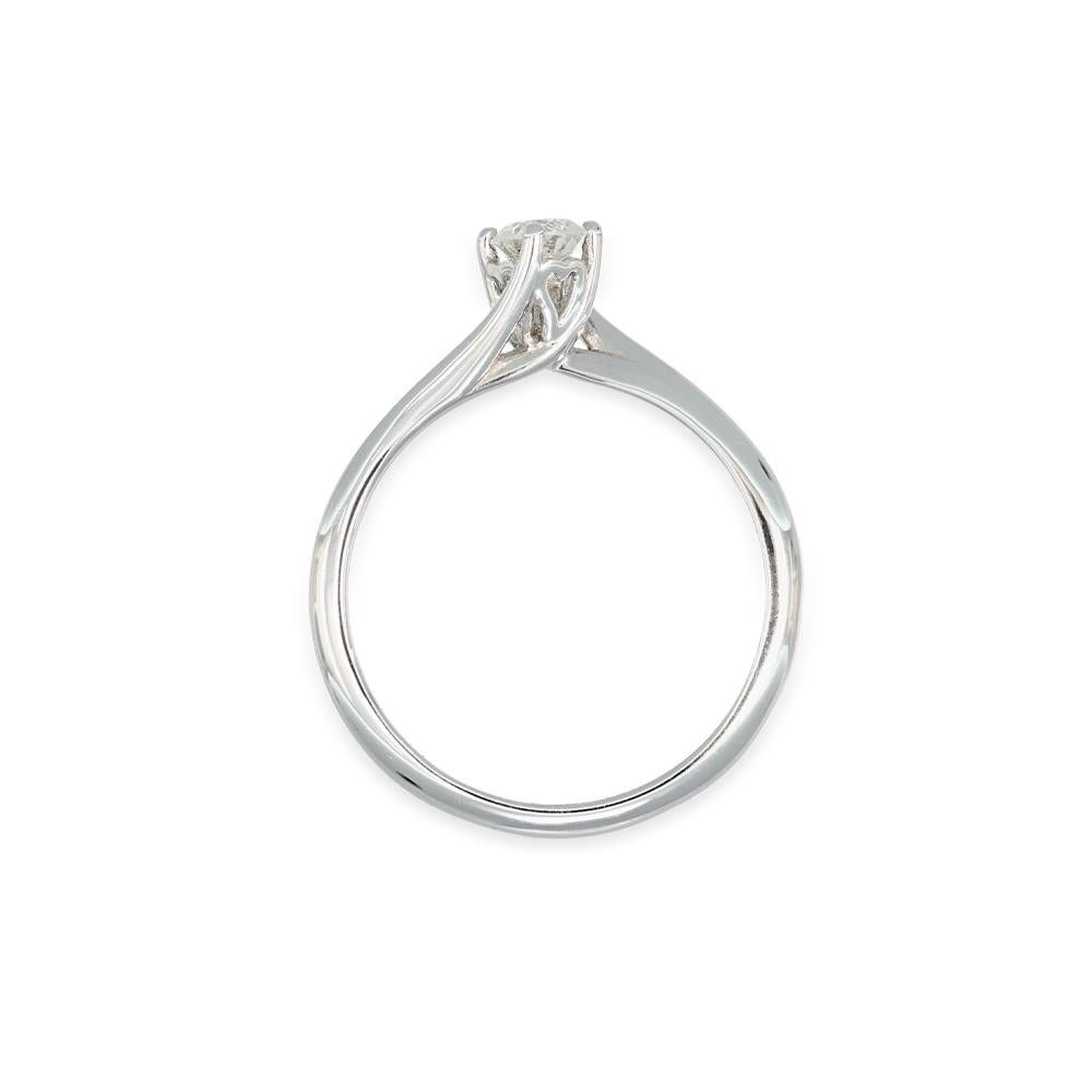 Anello Solitario in Oro Bianco 18 Kt e Diamanti
