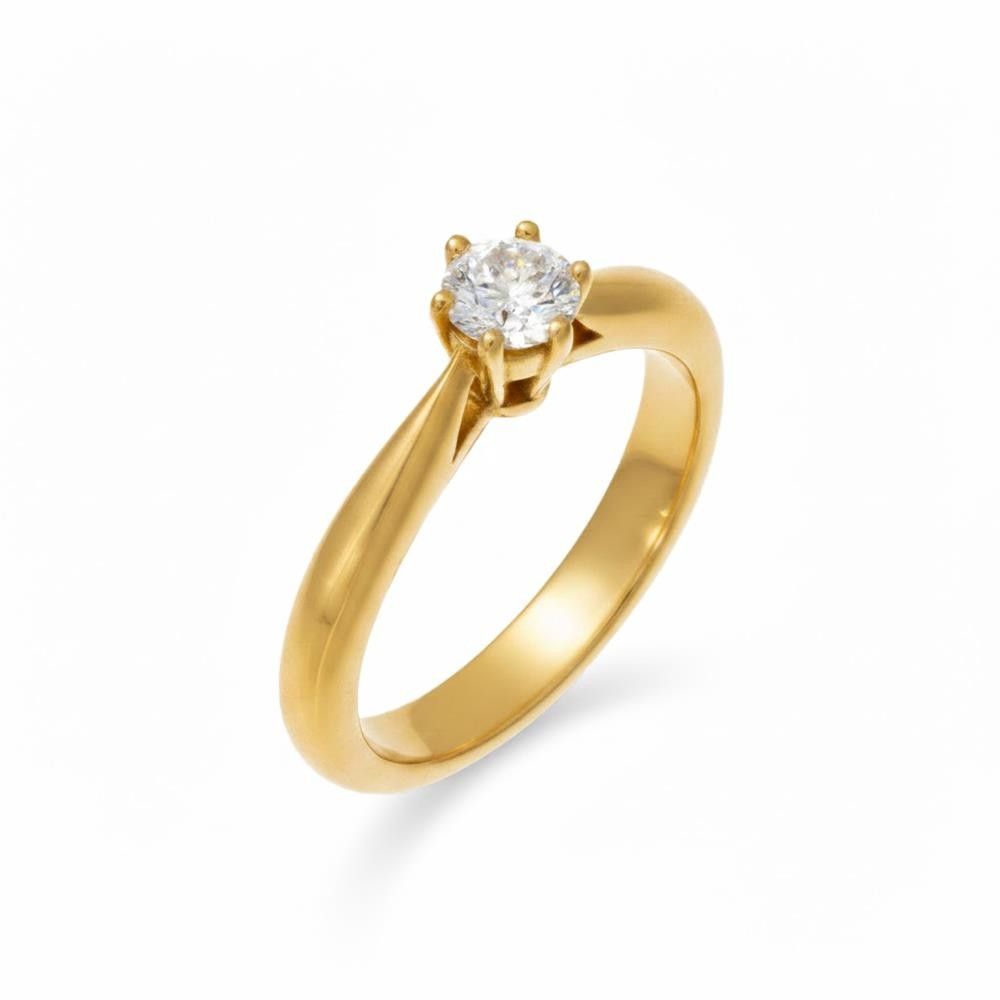 Anello Solitario in Oro Giallo 18 Kt con Diamante