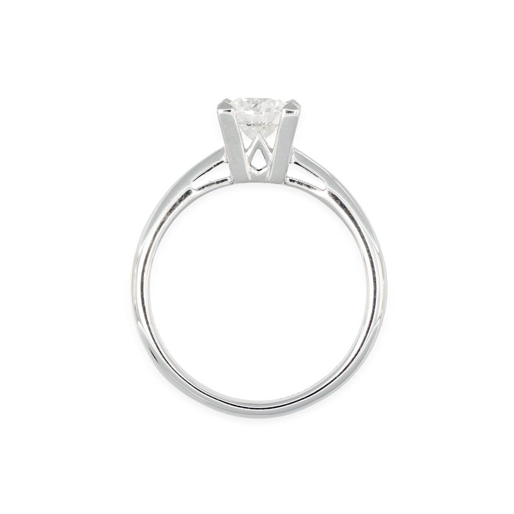 Anello Solitario Prisma in Oro Bianco 18 Kt e Diamante