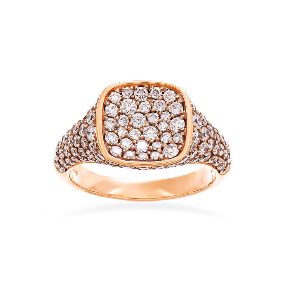 Anello Songa Chevaleir in Oro Rosa 18 Kt e Pavè di Diamanti